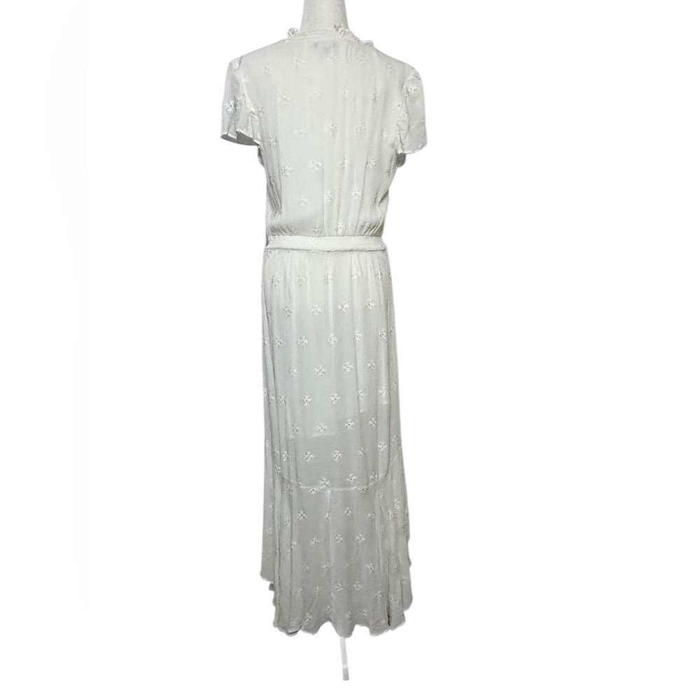 1. State White Pleated Maxi Sundress Mock Neck size medium - Picture 3 of 9